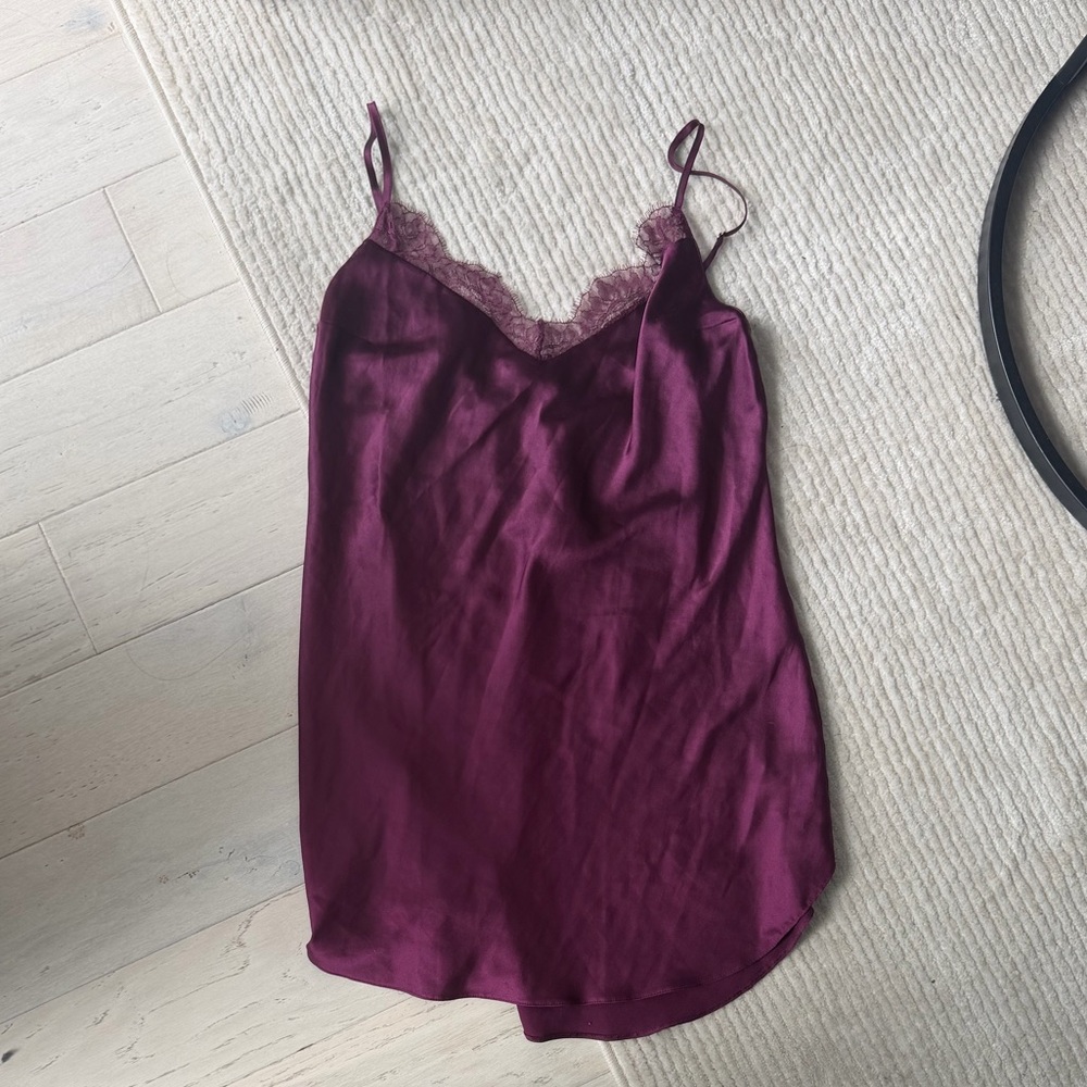 Victoria's Secret Plum Lace-Trim Satin Chemise